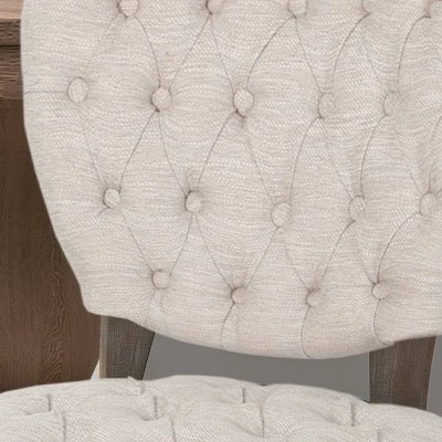 Set of 2 Crosswind Tufted Dining Chair - Christopher Knight Home Beige 4 Set of 2 Crosswind Tufted Dining Chair - Christopher Knight Home Beige - Image 2