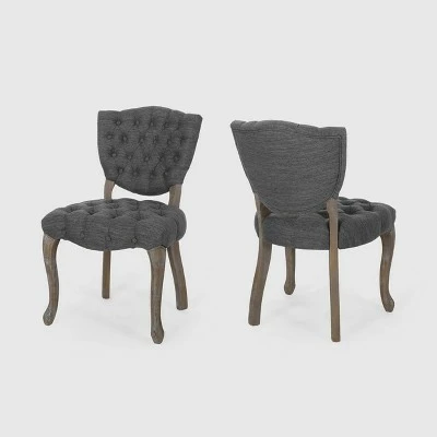 Set of 2 Crosswind Tufted Dining Chair - Christopher Knight Home Beige 7 Set of 2 Crosswind Tufted Dining Chair - Christopher Knight Home Beige - Image 5