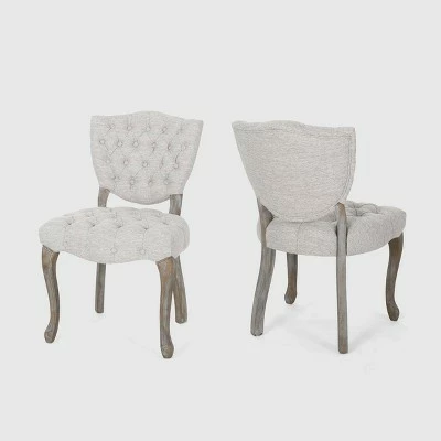Set of 2 Crosswind Tufted Dining Chair - Christopher Knight Home Beige 9 Set of 2 Crosswind Tufted Dining Chair - Christopher Knight Home Beige - Image 7