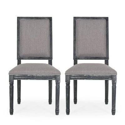 2pk Regina French Country Wood Upholstered Dining Chairs - Christopher Knight Home Black/gray 15 2pk Regina French Country Wood Upholstered Dining Chairs - Christopher Knight Home Black/gray - Image 13