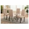 Baxton Studio Set of 4 Andrew Modern and Contemporary Fabric Upholstered Grid-tufting Dining Chair Desert