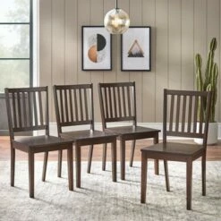 Set of 4 Contemporary Shaker Dining Chairs - Buylateral Black