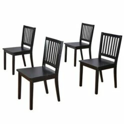 Set of 4 Contemporary Shaker Dining Chairs - Buylateral Black -Dining Chairs And Benches Official Shop unnamed file 2991