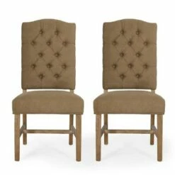 2pk Hyvonen Contemporary Fabric Tufted Dining Chairs - Christopher Knight Home Dark Beige/natural -Dining Chairs And Benches Official Shop unnamed file 3014