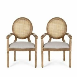 Set of 2 Judith French Country Wood and Cane Upholstered Dining Chairs - Christopher Knight Home Gray -Dining Chairs And Benches Official Shop unnamed file 307