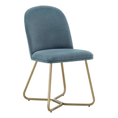 Set of 2 Karianne Fabric Dining Chairs - Inspire Q Gold/blue 10 Set of 2 Karianne Fabric Dining Chairs - Inspire Q Gold/blue - Image 8