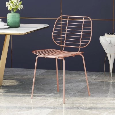 Loudon Modern Glam Iron Dining Chair Rose Gold - Christopher Knight Home 3 Loudon Modern Glam Iron Dining Chair Rose Gold - Christopher Knight Home