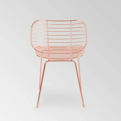 Loudon Modern Glam Iron Dining Chair Rose Gold - Christopher Knight Home 5 Loudon Modern Glam Iron Dining Chair Rose Gold - Christopher Knight Home - Image 3