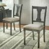 Buylateral Set of 2 Burntwood Dining Chair Wood/Gray - TMS