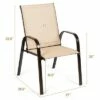 Costway 4PCS Patio Chairs Garden Deck Yard with Armrest Brown/Beige/Gray -Dining Chairs And Benches Official Shop unnamed file 321