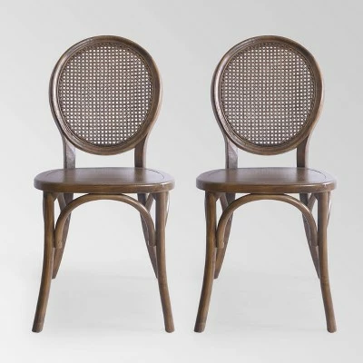 Set of 2 Chrystie Rattan Dining Chair - Christopher Knight Home Brown 7 Set of 2 Chrystie Rattan Dining Chair - Christopher Knight Home Brown - Image 5