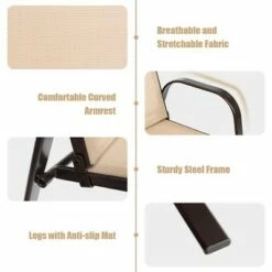 Costway 4PCS Patio Chairs Garden Deck Yard with Armrest Brown/Beige/Gray -Dining Chairs And Benches Official Shop unnamed file 326