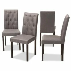 Set of 4 Gardner Finished Dining Chairs Gray/Dark Brown - Baxton Studio -Dining Chairs And Benches Official Shop unnamed file 3260