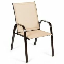 Costway 4PCS Patio Chairs Garden Deck Yard with Armrest Brown/Beige/Gray -Dining Chairs And Benches Official Shop unnamed file 327