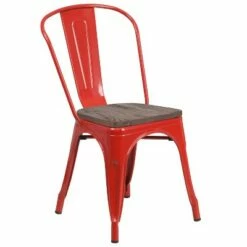 Flash Furniture Metal Stackable Chair with Wood Seat -Dining Chairs And Benches Official Shop unnamed file 3394