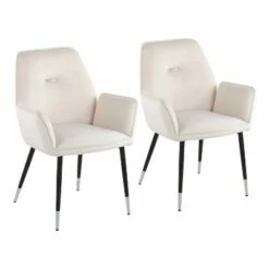 Set of 2 Wendy Glam Dining Chairs - LumiSource Metal/velvet Black/light Blue -Dining Chairs And Benches Official Shop unnamed file 343