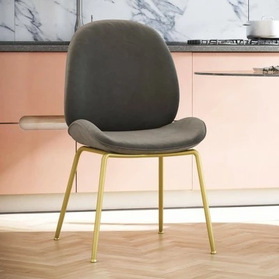 Astor Velvet Upholstered Dining Chair with Brass Metal Legs - CosmoLiving by Cosmopolitan Green 3 Astor Velvet Upholstered Dining Chair with Brass Metal Legs - CosmoLiving by Cosmopolitan Green