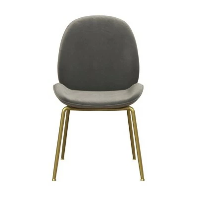 Astor Velvet Upholstered Dining Chair with Brass Metal Legs - CosmoLiving by Cosmopolitan Green 5 Astor Velvet Upholstered Dining Chair with Brass Metal Legs - CosmoLiving by Cosmopolitan Green - Image 3