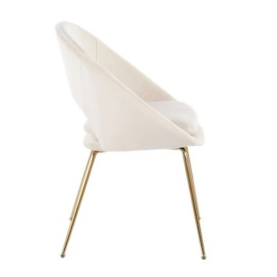 Set of 2 Metro Contemporary Dining Chairs - LumiSource Metal/polyester Chrome/gray 4 Set of 2 Metro Contemporary Dining Chairs - LumiSource Metal/polyester Chrome/gray - Image 2