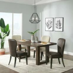 Set of 2 Savoy Upholstered Dining Armless Chairs - Alaterre Furniture Espresso -Dining Chairs And Benches Official Shop unnamed file 3476