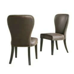 Set of 2 Savoy Upholstered Dining Armless Chairs - Alaterre Furniture Espresso -Dining Chairs And Benches Official Shop unnamed file 3478