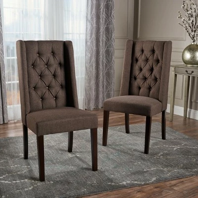 Set of 2 Blythe Tufted Dining Chairs - Christopher Knight Home Dark Gray 3 Set of 2 Blythe Tufted Dining Chairs - Christopher Knight Home Dark Gray
