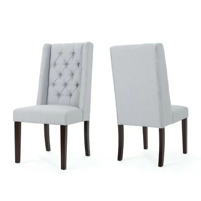 Set of 2 Blythe Tufted Dining Chairs - Christopher Knight Home Dark Gray 8 Set of 2 Blythe Tufted Dining Chairs - Christopher Knight Home Dark Gray - Image 6
