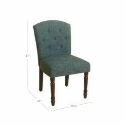 Delilah Button Tufted Dining Chair Teal - HomePop