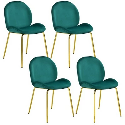 Costway 4PCS Velvet Dining Chair Accent Leisure Chair Armless Side Chair 13 Costway 4PCS Velvet Dining Chair Accent Leisure Chair Armless Side Chair - Image 11