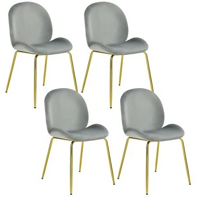 Costway 4PCS Velvet Dining Chair Accent Leisure Chair Armless Side Chair 14 Costway 4PCS Velvet Dining Chair Accent Leisure Chair Armless Side Chair - Image 12