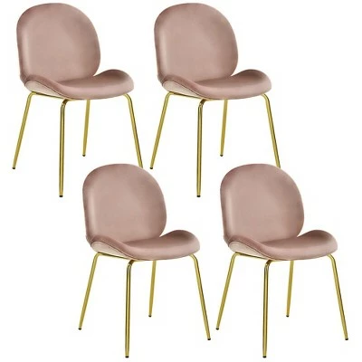Costway 4PCS Velvet Dining Chair Accent Leisure Chair Armless Side Chair 15 Costway 4PCS Velvet Dining Chair Accent Leisure Chair Armless Side Chair - Image 13