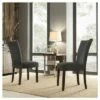 Set of 2 Quinby Parson Dining Chair Wood Charcoal - Inspire Q