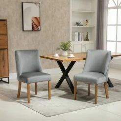 HomCom Modern High Back Upholstered Dining Side Chairs with Nailhead Treatment -Dining Chairs And Benches Official Shop unnamed file 3589