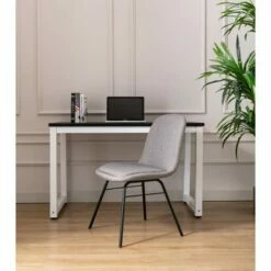 Modern Anywhere Chair with Metal Legs Charcoal Gray - WOVENBYRD -Dining Chairs And Benches Official Shop unnamed file 3598