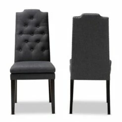 Set of 2 Dylin Button Tufted Wood Dining Chair Charcoal - Baxton Studio -Dining Chairs And Benches Official Shop unnamed file 3612