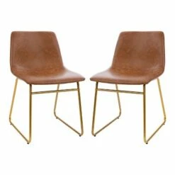 Merrick Lane 18 inch Faux Leather Bucket Seat Dining Chairs, Set of 2 -Dining Chairs And Benches Official Shop unnamed file 3652