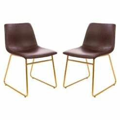 Merrick Lane 18 inch Faux Leather Bucket Seat Dining Chairs, Set of 2 -Dining Chairs And Benches Official Shop unnamed file 3653