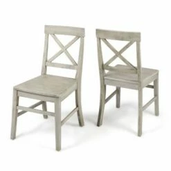 Set of 2 Roshan Farmhouse Acacia Dining Chair - Christopher Knight Home Black -Dining Chairs And Benches Official Shop unnamed file 3710
