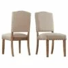 Set of 2 Cobble Hill Nailhead Accent Dining Chair Wood - Inspire Q Wood/smoke