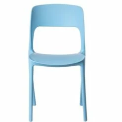 Fabulaxe Modern Plastic Outdoor Dining Chair with Open Curved Back