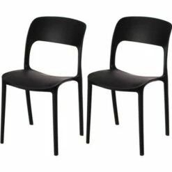 Fabulaxe Modern Plastic Outdoor Dining Chair with Open Curved Back -Dining Chairs And Benches Official Shop unnamed file 3782