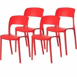 Fabulaxe Modern Plastic Outdoor Dining Chair with Open Curved Back -Dining Chairs And Benches Official Shop unnamed file 3789