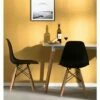 Fabulaxe Mid-Century Modern Style Plastic DSW Shell Dining Chair with Solid Beech Wooden Dowel Eiffel Legs, Black -Dining Chairs And Benches Official Shop unnamed file 3846