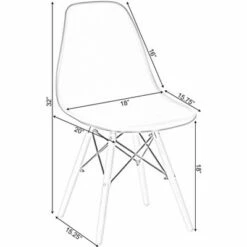 Fabulaxe Mid-Century Modern Style Plastic DSW Shell Dining Chair with Solid Beech Wooden Dowel Eiffel Legs, Black -Dining Chairs And Benches Official Shop unnamed file 3848