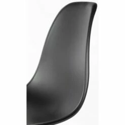 Fabulaxe Mid-Century Modern Style Plastic DSW Shell Dining Chair with Solid Beech Wooden Dowel Eiffel Legs, Black -Dining Chairs And Benches Official Shop unnamed file 3853