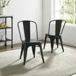 Set of 2 17" Amelia Metal Chair Matte Black - Crosley -Dining Chairs And Benches Official Shop unnamed file 3891