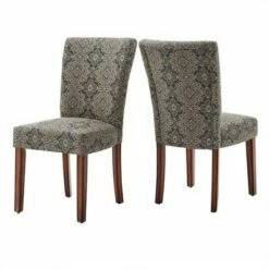 Set of 2 Reeves Print Parsons Dining Side Chairs Damask - Inspire Q Flower Print Gray -Dining Chairs And Benches Official Shop unnamed file 3903