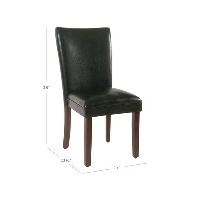 Set of 2 Parsons Dining Chair Faux Leather - Homepop Brown 3 Set of 2 Parsons Dining Chair Faux Leather - Homepop Brown