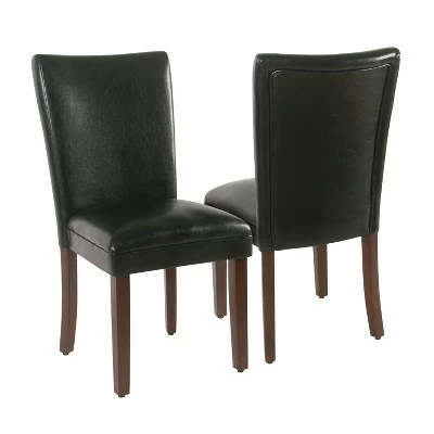 Set of 2 Parsons Dining Chair Faux Leather - Homepop Brown 4 Set of 2 Parsons Dining Chair Faux Leather - Homepop Brown - Image 2
