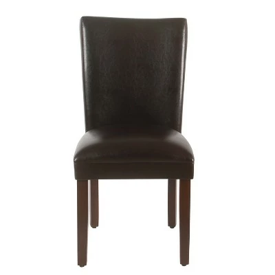 Set of 2 Parsons Dining Chair Faux Leather - Homepop Brown 11 Set of 2 Parsons Dining Chair Faux Leather - Homepop Brown - Image 9